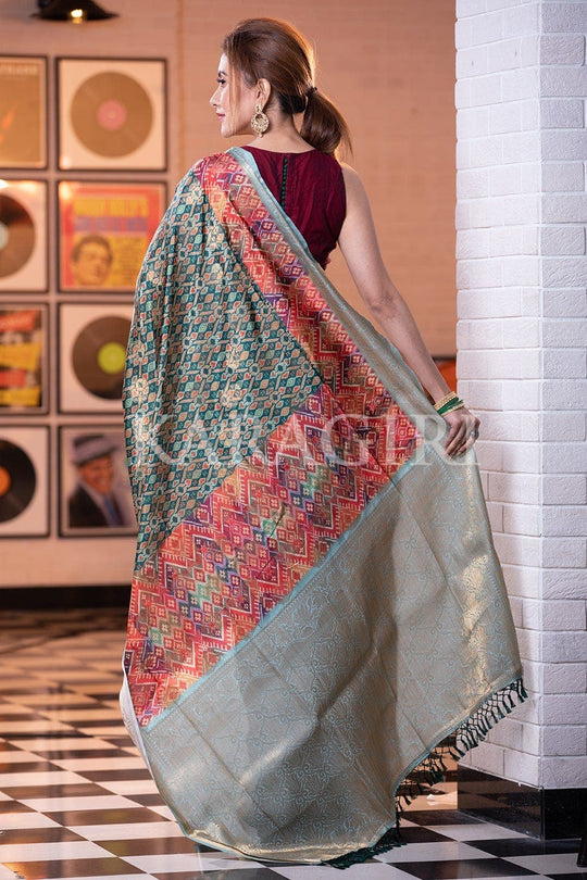 Banarasi - Patola Saree Basil Green Banarasi Patola Saree saree online