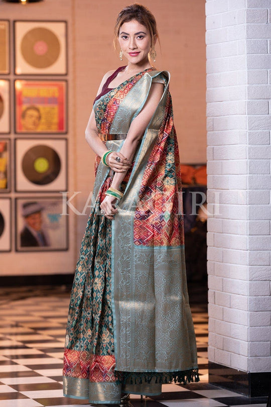 Banarasi - Patola Saree Basil Green Banarasi Patola Saree saree online