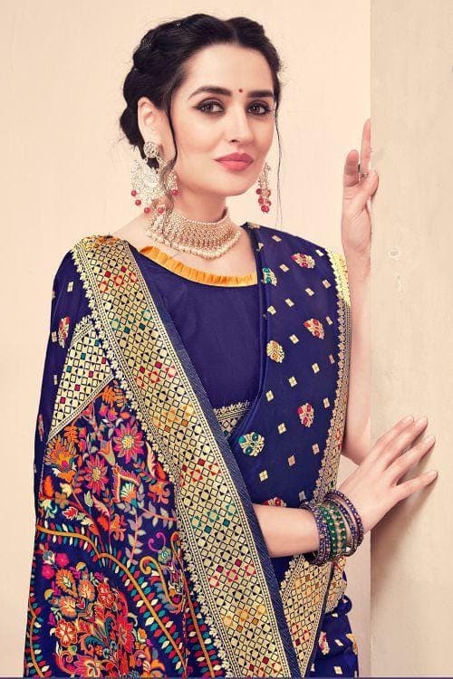 Banarasi - Patola Saree Berry Blue Banarasi - Patola Saree saree online