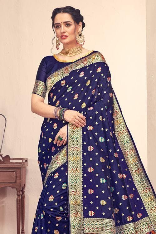 Banarasi Patola Saree Berry Blue Banarasi Patola Saree saree online