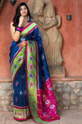 Blue Orchid Banarasi Patola Saree