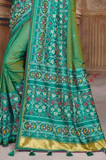 Banarasi - Patola Saree Bluish Green Banarasi - Patola Saree saree online