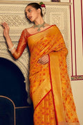Banarasi - Patola Saree Bright Yellow Banarasi Patola Saree saree online