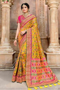 Banarasi - Patola Saree Canary Yellow Banarasi - Patola Saree saree online