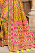 Banarasi - Patola Saree Canary Yellow Banarasi - Patola Saree saree online