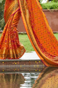 Banarasi - Patola Saree Carrot Orange Banarasi - Patola Saree saree online