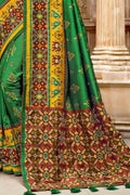 Banarasi - Patola Saree Fun Green Banarasi - Patola Saree saree online