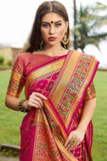 Banarasi Patola Saree Hot Pink Banarasi Patola Saree saree online