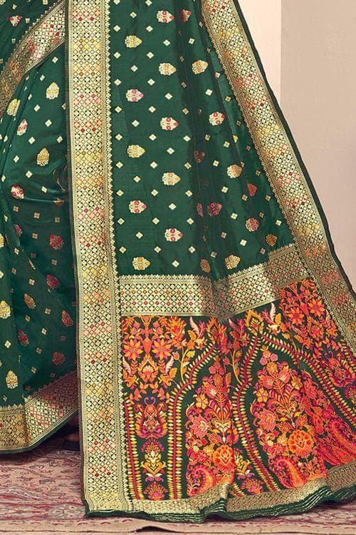 Banarasi - Patola Saree Hunter Green Banarasi - Patola Saree saree online