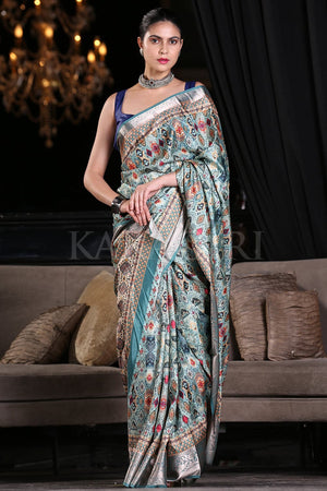 Jungle Green Digital Print Saree