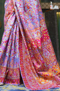 purple banarasi silk patola saree