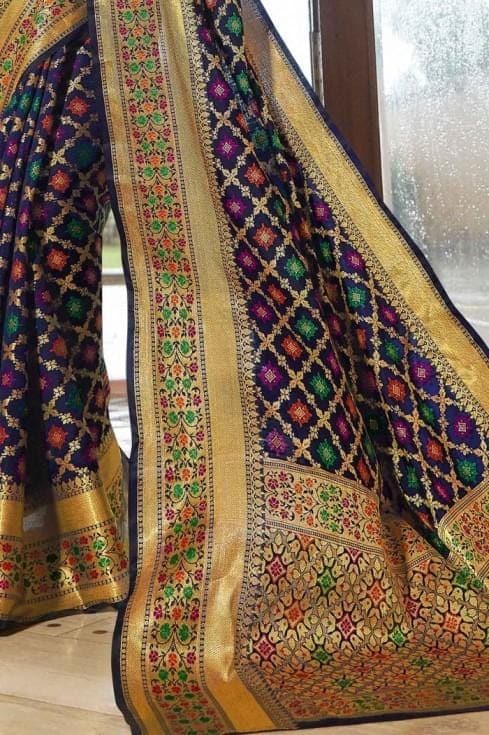 Banarasi - Patola Saree Midnight Blue Banarasi - Patola Saree saree online