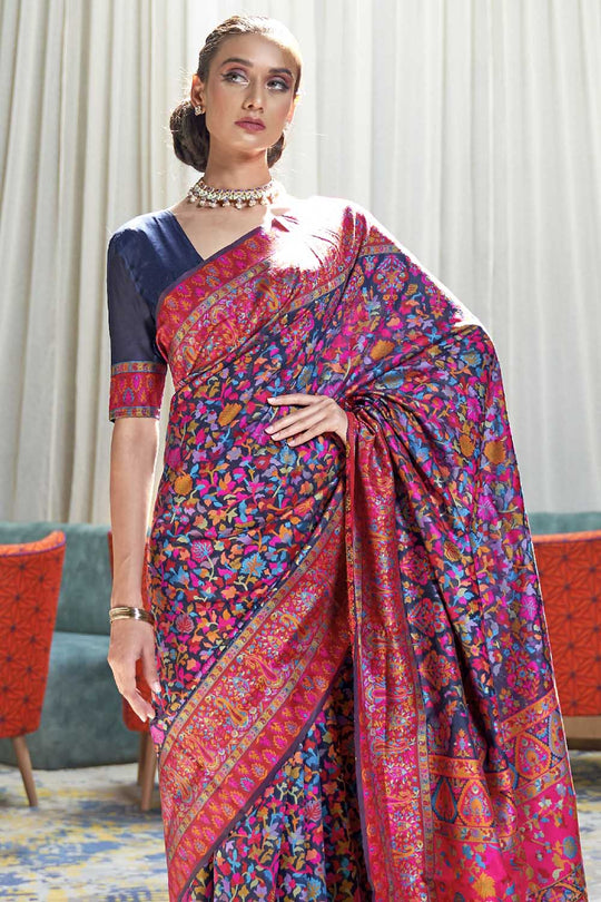 blue banarasi patola saree