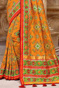 Banarasi - Patola Saree Orange Gold Banarasi - Patola Saree saree online