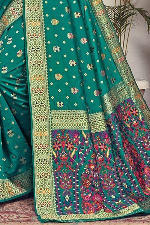 Banarasi - Patola Saree Pine Green Banarasi - Patola Saree saree online