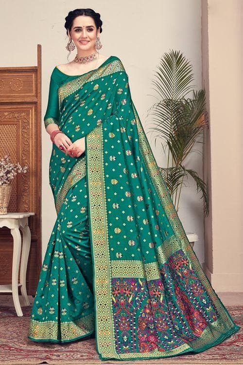 Banarasi - Patola Saree Pine Green Banarasi - Patola Saree saree online