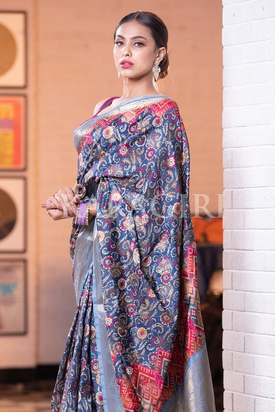 Banarasi - Patola Saree Prussian Blue Banarasi Patola Saree saree online