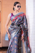 Banarasi - Patola Saree Prussian Blue Banarasi Patola Saree saree online