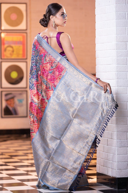 Banarasi - Patola Saree Prussian Blue Banarasi Patola Saree saree online