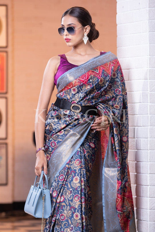 Banarasi - Patola Saree Prussian Blue Banarasi Patola Saree saree online