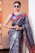 Banarasi - Patola Saree Prussian Blue Banarasi Patola Saree saree online