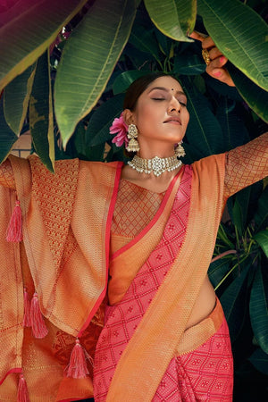 Banarasi - Patola Saree Rose Pink Banarasi - Patola Saree saree online