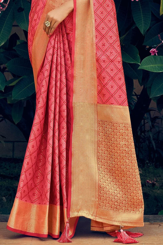 Banarasi - Patola Saree Rose Pink Banarasi - Patola Saree saree online