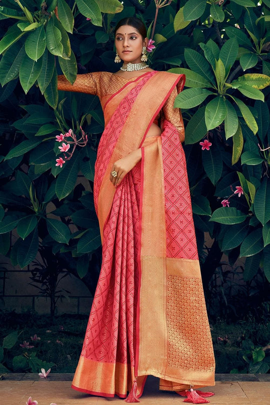 Banarasi - Patola Saree Rose Pink Banarasi - Patola Saree saree online