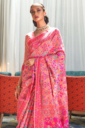 pink banarasi patola saree