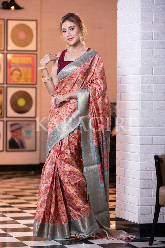 Banarasi - Patola Saree Salmon Orange Banarasi Patola Saree saree online
