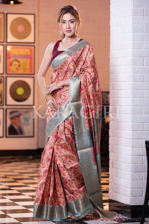 Salmon Orange Banarasi Patola Saree