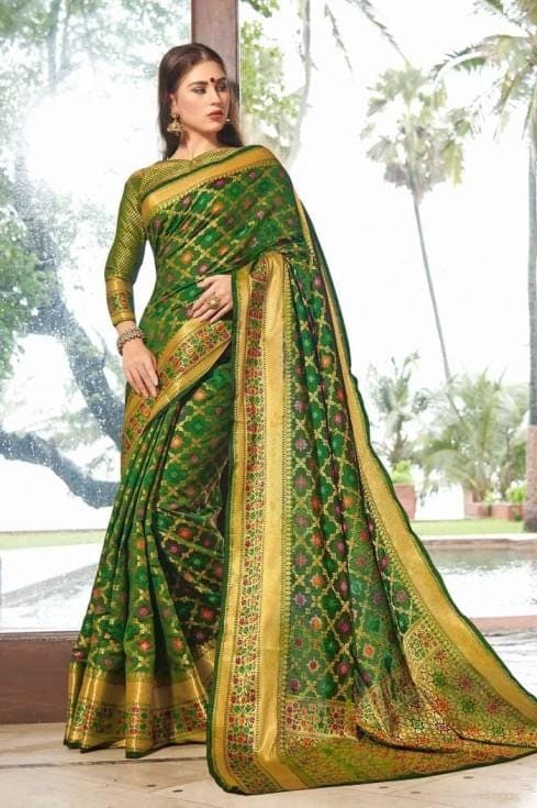 Banarasi - Patola Saree Spring Green Banarasi - Patola Saree saree online