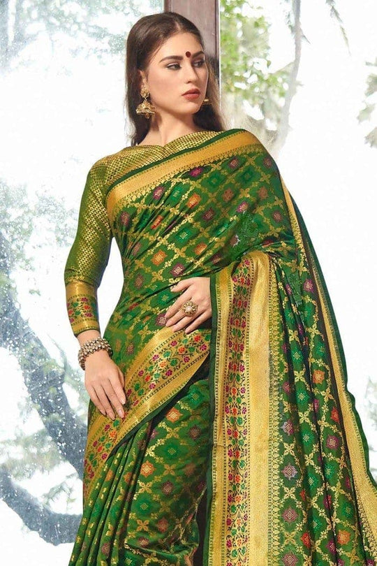 Banarasi Patola Saree Spring Green Banarasi Patola Saree saree online