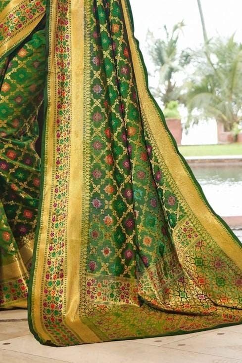 Banarasi - Patola Saree Spring Green Banarasi - Patola Saree saree online