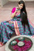 Turkish Blue Banarasi Patola Saree