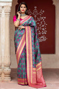 Turkish Blue Banarasi Patola Saree