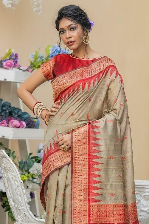 Hazelwood Yellow Banarasi Raw Silk Saree