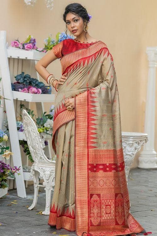 Hazelwood Yellow Banarasi Raw Silk Saree