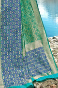 Banarasi - Raw Silk Saree Jade Green Woven Saree - Woven Fusion Of Banarasi & Raw Silk saree online
