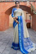 Rhino Grey Banarasi Raw Silk Saree