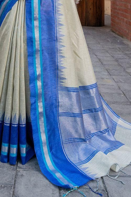 Rhino Grey Banarasi Raw Silk Saree