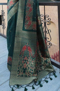 Sacramento Green Banarasi Raw Silk Saree