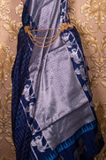 Sapphire Blue Banarasi Raw Silk Saree