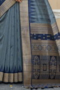 Banarasi - Raw Silk Saree Slate Grey Banarasi Raw Silk Saree saree online