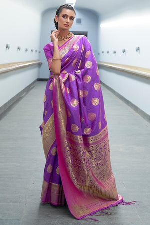 Amethyst Purple Banarasi Saree