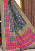 Anchor Grey Zari Woven Banarasi Saree