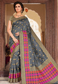 Anchor Grey Zari Woven Banarasi Saree
