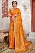 Banarasi Saree Apricot Orange Banarasi Saree saree online