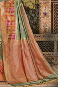 Banarasi Saree Artichoke Green Zari Woven Banarasi Saree saree online