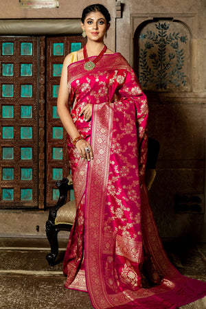 Azalea Pink Banarasi Saree